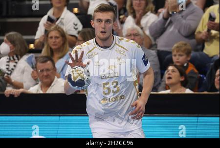 Kiel, Deutschland. 20. Oktober 2021. firo: Handball Champions League 20.10.2021: THW Kiel - Pick Szeged Einzelaktion, Nikola Bilyk, THW/dpa/Alamy Live News Stockfoto