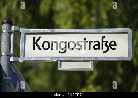 Straßenschild Kongostraße, Wedding, Berlin, Deutschland Stockfoto