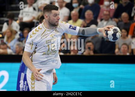 Kiel, Deutschland. 20. Okt 2021. firo: Handball Champions League 20.10.2021: THW Kiel - Pick Szeged 32:32 Niclas Ekberg, THW/dpa/Alamy Live News Stockfoto