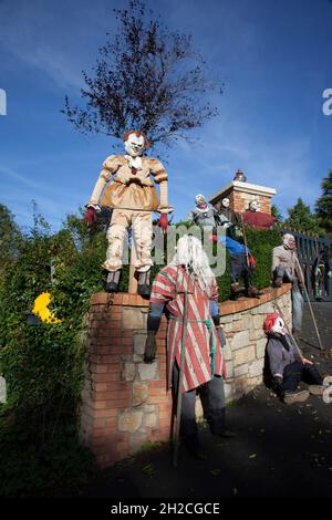 Halloween-Display auf der Shercock Road, Co Monaghan Stockfoto