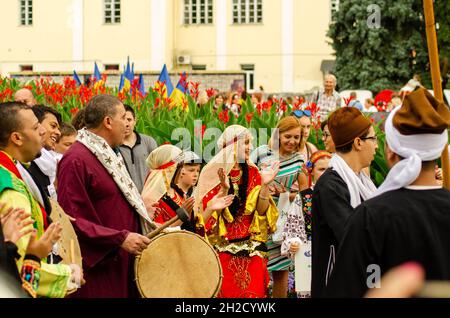 Schließen des Festivals "Polissya Sommer mit Folklore Lutsk Ukraine" 25.08.2018. Stockfoto