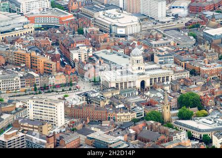 Luftaufnahme des Stadtzentrums von Nottingham, Nottinghamshire England Stockfoto