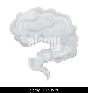 Rauchstaubexplosion im Cartoon-Stil auf weißem Hintergrund isoliert. Rahmen, Spielelement. Abstrakte graue Wolke, Gas, Bewegungselement. . Vektorgrafik Stock Vektor