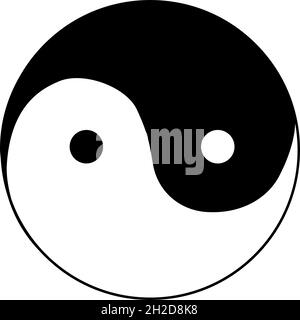 Symbol Yin und Yang schwarz und weiß. Stock Vektor