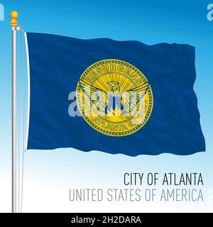 Flagge der Stadt Atlanta, Georgia, USA, Vektorgrafik Stock Vektor