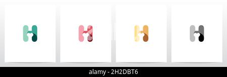Knochen auf Brief Logo Design H Stock Vektor