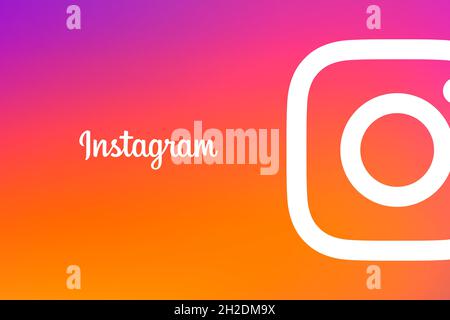 California, Usa. 08. Aug 2021: Instagram App Logo oder Icon Hintergrund. Instagram ist ein Foto, das soziale Medien teilt Stockfoto