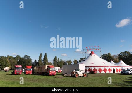 Blick auf Zippos Travelling Circus im Ashburton Park in Croydon South London England Stockfoto