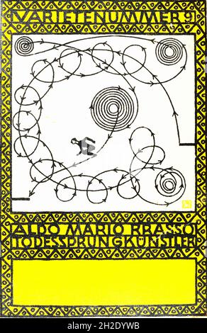 Moriz Jung Kunstwerk mit dem Titel Variety Act 9- auch Mario Brasso, 'Leap of Death' Künstler - Wiener Werkstätte Stockfoto