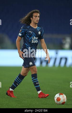 Rom, Italien. Oktober 2021. ROM, Italien - 21.10.2021: M.GUENDOUZI (OLY) im Einsatz während des UEFA Europe League Group E Fußballspiels zwischen SS LAZIO gegen OLYMPIQUE MARSIGLIA im Olympiastadion in Rom. Kredit: Unabhängige Fotoagentur/Alamy Live Nachrichten Stockfoto