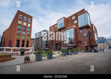 Quartier Rotermann - ehemaliges Industriegebiet mit moderner Architektur - Tallinn, Estland Stockfoto