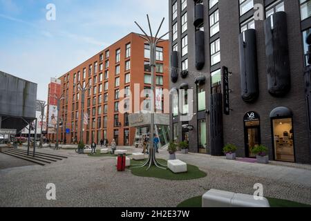 Quartier Rotermann - ehemaliges Industriegebiet mit moderner Architektur - Tallinn, Estland Stockfoto