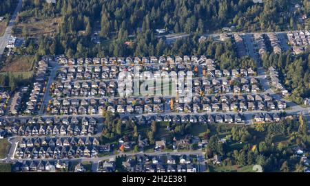Wohnhäuser in Mission City. Östlich von Greater Vancouver gelegen Stockfoto