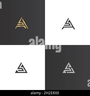 Alphabet Buchstaben Initialen Monogramm Logo AS, SA, S und A Stock Vektor