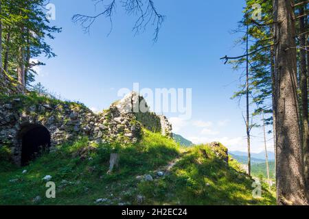 Scharnitz: Porta Claudia Befestigung am Scharnitzpass in der Olympiaregion Seefeld, Tirol, Tirol, Österreich Stockfoto