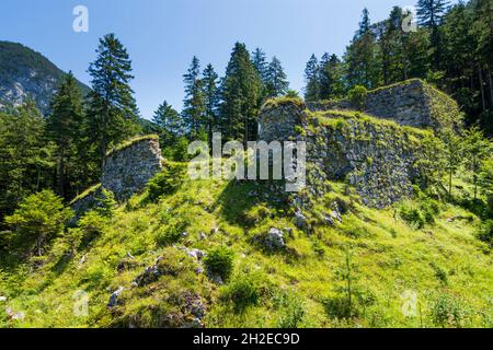 Scharnitz: Porta Claudia Befestigung am Scharnitzpass in der Olympiaregion Seefeld, Tirol, Tirol, Österreich Stockfoto