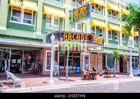 Arcade Theater, First Street, Fort Myers, Florida Stockfoto