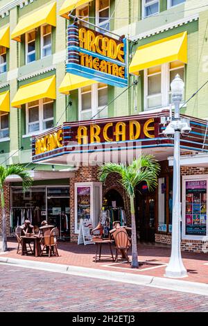 Arcade Theater, First Street, Fort Myers, Florida Stockfoto