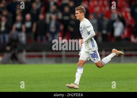 Kopenhagen, Dänemark. Oktober 2021. Elias Jelert (38) vom FC Kopenhagen während des UEFA Europa Conference League-Spiels zwischen dem FC Kopenhagen und dem PAOK FC im Park in Kopenhagen. (Foto: Gonzales Photo/Alamy Live News Stockfoto