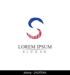 Design mit Vektorsymbole im S-Logo-Format Stock Vektor