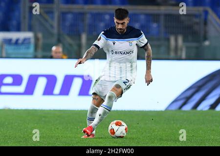 Rom, Latium. Oktober 2021. Mattia Zaccagni während des Europa-League-Spiels zwischen SS Lazio und Olympique Marseille im Olimpico-Stadion in Rom, Italien, 21. Oktober 2021. Fotografo01 Credit: Independent Photo Agency/Alamy Live News Stockfoto