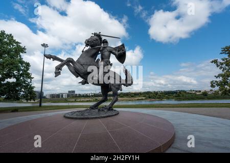 Vytis Skulptur, der Freiheitskämpfer - Litauen Nationales Symbol - Kaunas, Litauen Stockfoto