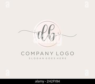 DB feminines Logo. Verwendbar für Natur, Salon, Spa, Kosmetik und Beauty Logos. Flaches Vektor-Logo-Design-Template-Element. Stock Vektor