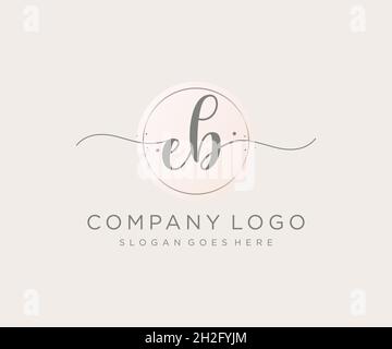 Feminines EB-Logo. Verwendbar für Natur, Salon, Spa, Kosmetik und Beauty Logos. Flaches Vektor-Logo-Design-Template-Element. Stock Vektor