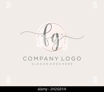 Feminines FG-Logo. Verwendbar für Natur, Salon, Spa, Kosmetik und Beauty Logos. Flaches Vektor-Logo-Design-Template-Element. Stock Vektor