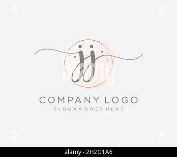 JJ feminines Logo. Verwendbar für Natur, Salon, Spa, Kosmetik und Beauty Logos. Flaches Vektor-Logo-Design-Template-Element. Stock Vektor