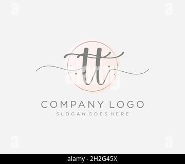 TT feminines Logo. Verwendbar für Natur, Salon, Spa, Kosmetik und Beauty Logos. Flaches Vektor-Logo-Design-Template-Element. Stock Vektor