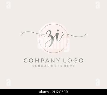 FEMININES ZI-Logo. Verwendbar für Natur, Salon, Spa, Kosmetik und Beauty Logos. Flaches Vektor-Logo-Design-Template-Element. Stock Vektor