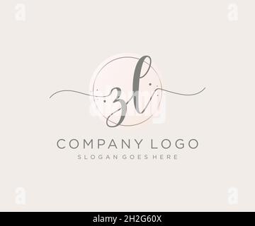 Feminines ZL-Logo. Verwendbar für Natur, Salon, Spa, Kosmetik und Beauty Logos. Flaches Vektor-Logo-Design-Template-Element. Stock Vektor