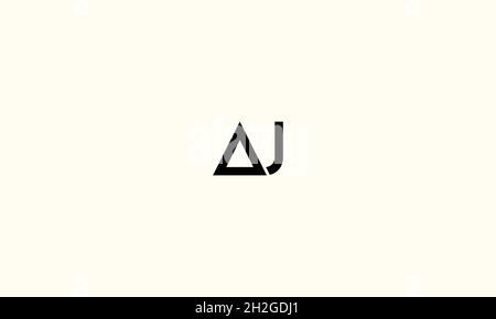 BUCHSTABEN AJ-LOGO-DESIGN MIT NEGATIVEM PLATZEFFEKT FÜR DIE ILLUSTRATION Stock Vektor