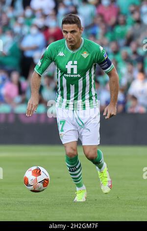 Sevilla, Sevilla, Spanien. Oktober 2021. Joaqu'n S''nchez von Real Betis während des UEFA Europa League Group G-Bühnenmatches zwischen Real Betis und Bayern Leverkusen im Benito Villamarin-Stadion am 21. Oktober 2021 in Sevilla, Spanien. (Bild: © Jose Luis Contreras/DAX via ZUMA Press Wire) Stockfoto