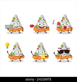 Scheibe Obst herb Cartoon-Figur mit verschiedenen Arten von Business-Emoticons. Vektorgrafik Stock Vektor