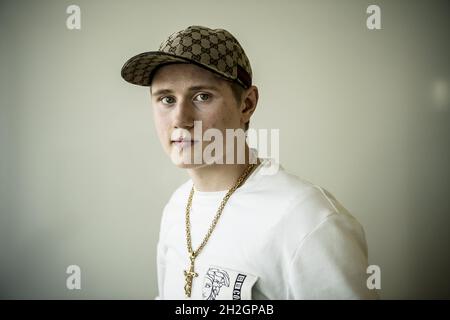 Der schwedische Rapper Einár, echter Name Einar Gronberg, wurde am Donnerstagabend des 21. Oktober 2021 in Stockholm erschossen. Bildunterschrift: Der 16-jährige Einár hat sein erstes Album „Forsta klass“ am 11. Juli 2019 veröffentlicht. Foto: Carolina Byrmo / Aftonbladet / TT Code 2512 Stockfoto