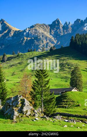 Herbstidylle auf dem Säntis in der Schweiz Stockfoto