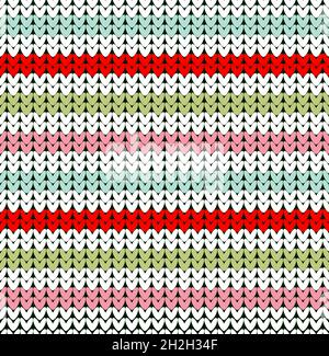 Gestrickte Farblinien nahtlose Muster Vektor Illustration Stock Vektor