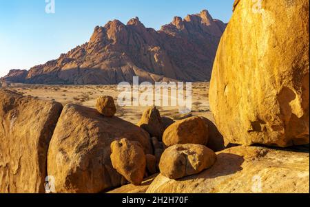 Der antike Granit der Spitzkoppe Namibia Afrika Stockfoto