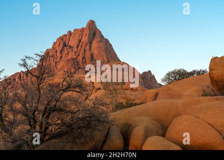 Der antike Granit der Spitzkoppe Namibia Afrika Stockfoto