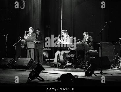 Kenny Burrell, Jon Faddis, Frank Foster, Jimmy Smith, Philip Morris Jazz. Festival. Dominion Theatre. London, 1985. November. Stockfoto