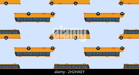 Nahtloser Mustervektor für Schulbus. Schule Muster Hintergrund. Stock Vektor