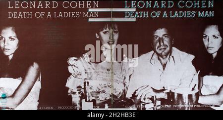 Leonard Cohen: 1977. LP total Front und Back Cover: Death of A Ladies' man Stockfoto