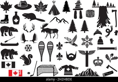 Vektorgrafik für Symbole in Kanada Stock Vektor