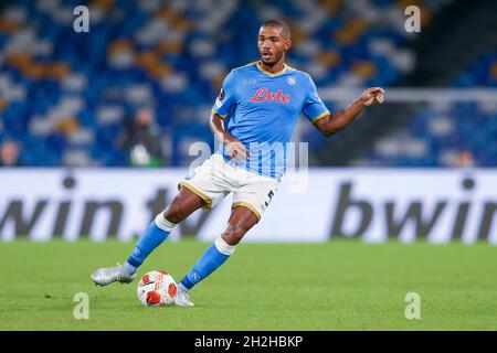 SSC Napoli's brasilianischer Verteidiger Juan Jesus beim europa-Ligaspiel SSC Napoli - Legia Warsaw, im Diego Armando Maradona Stadion, Süditalien, am 21. Oktober 2021. Stockfoto