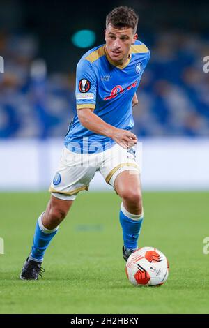 SSC Napoli's deutscher Mittelfeldspieler Diego Demme während des europa League Spiels SSC Napoli - Legia Warsaw, im Diego Armando Maradona Stadion, Süditalien, am 21. Oktober 2021. Stockfoto