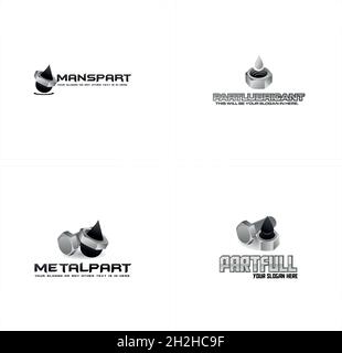 Industrial Business Store Werkstatt Tröpfchen Schmiermittel Bolzen Logo Design Stock Vektor
