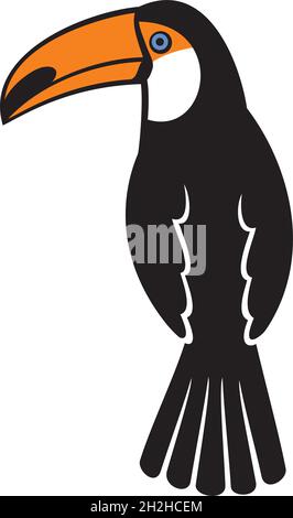 Schöne Toucan Vogel Farbe Vektor Illustration Stock Vektor