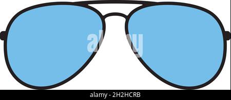 Aviator Sonnenbrille Farbe Vektor Illustration Stock Vektor